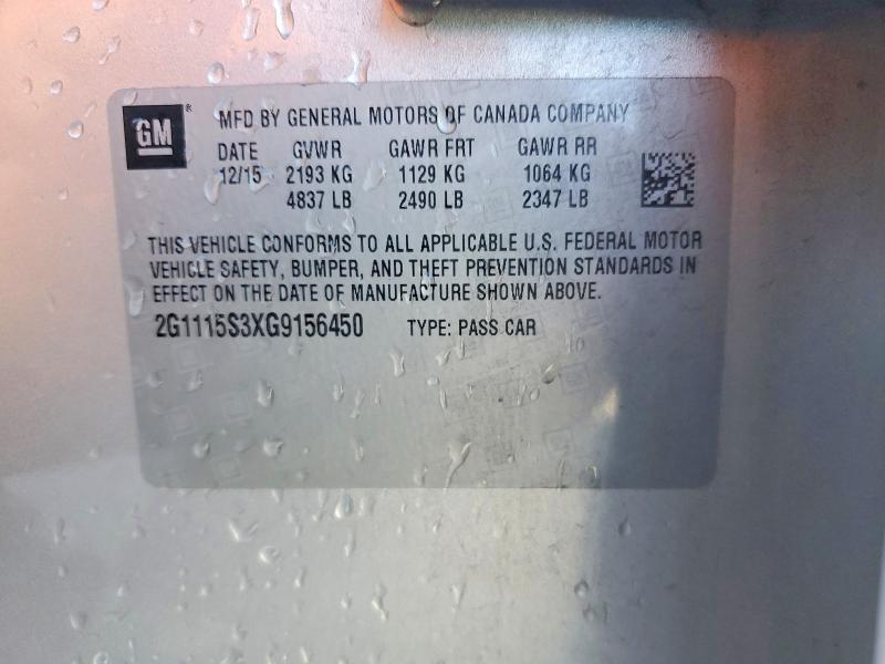 Продаж на аукціоні авто 2016 Chevrolet Impala, vin: 2G1115S3XG9156450, номер лоту: 53643926