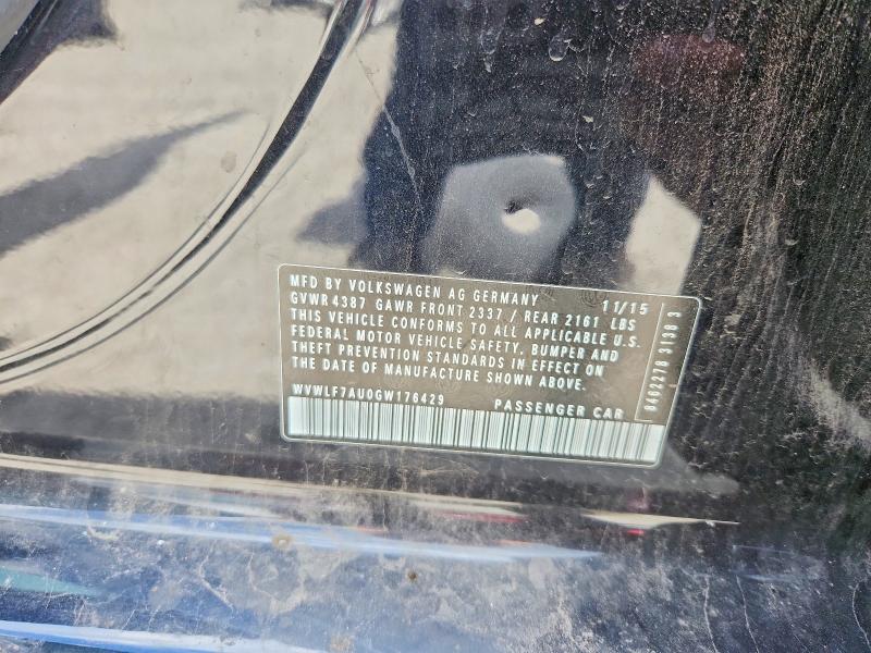 55022986 :رقم المزاد ، WVWLF7AU0GW176429 vin ، 2016 Volkswagen Golf R مزاد بيع
