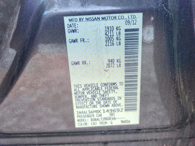 Продажа на аукционе авто 2013 Nissan Altima, vin: 1N4AL3AP4DC149692, номер лота: 51778016