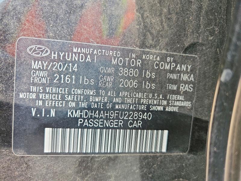 Aukcja sprzedaży 2015 Hyundai Elantra, vin: KMHDH4AH9FU228940, numer aukcji: 52463436