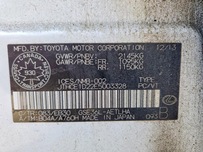 Продажа на аукционе авто 2014 Lexus Is, vin: JTHCE1D22E5003328, номер лота: 55255966