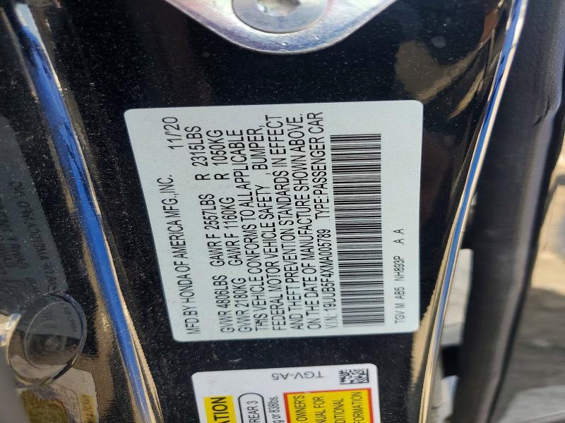Auction sale of the 2021 Acura Tlx, vin: 19UUB5F4XMA005789, lot number: 53728006