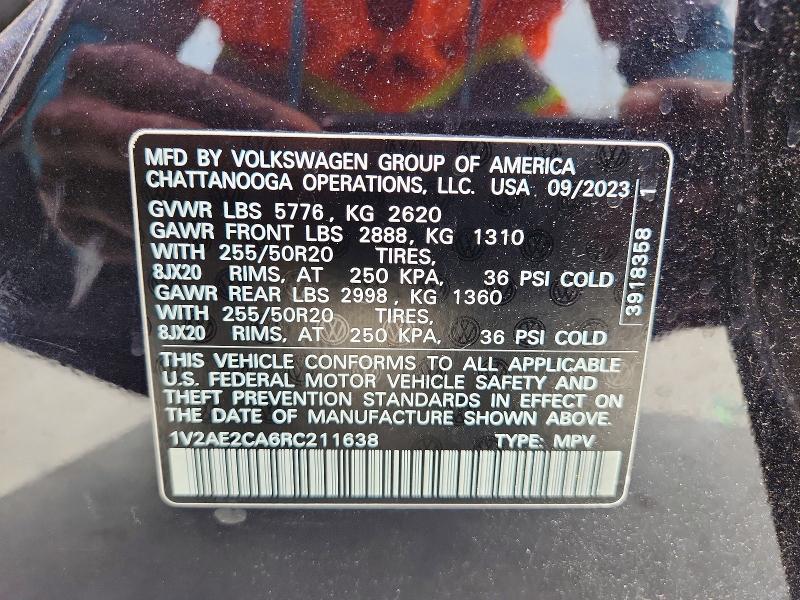 Aukcja sprzedaży 2024 Volkswagen Atlas Cross Sport, vin: 1V2AE2CA6RC211638, numer aukcji: 53083626