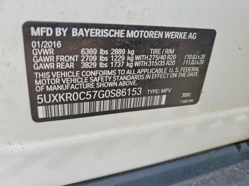 2016 Bmw X5 მანქანა იყიდება აუქციონზე, vin: 5UXKR0C57G0S86153, აუქციონის ნომერი: 52305036