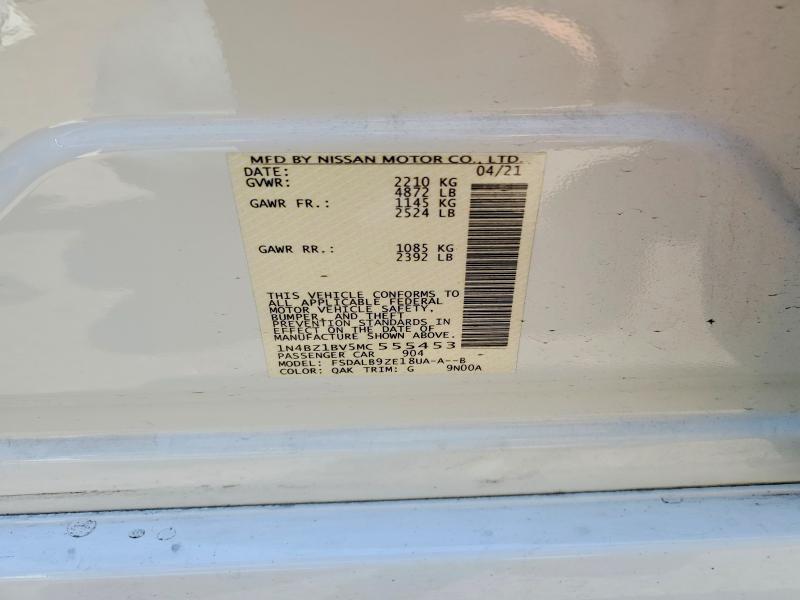 Продажа на аукционе авто 2021 Nissan Leaf, vin: 1N4BZ1BV5MC555453, номер лота: 55006326