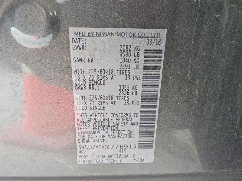 Продаж на аукціоні авто 2018 Nissan Rogue, vin: 5N1AT2MT4JC776915, номер лоту: 53713826