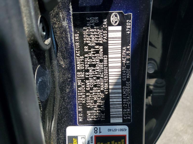 2016 Toyota Avalon მანქანა იყიდება აუქციონზე, vin: 4T1BK1EB2GU219883, აუქციონის ნომერი: 54056906