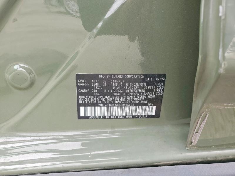 Aukcja sprzedaży 2024 Subaru Crosstrek, vin: 4S4GUHM60R3815404, numer aukcji: 53459436