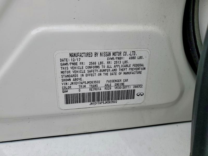 Aukcja sprzedaży 2018 Infiniti Q50, vin: JN1EV7AP5JM363502, numer aukcji: 52089796