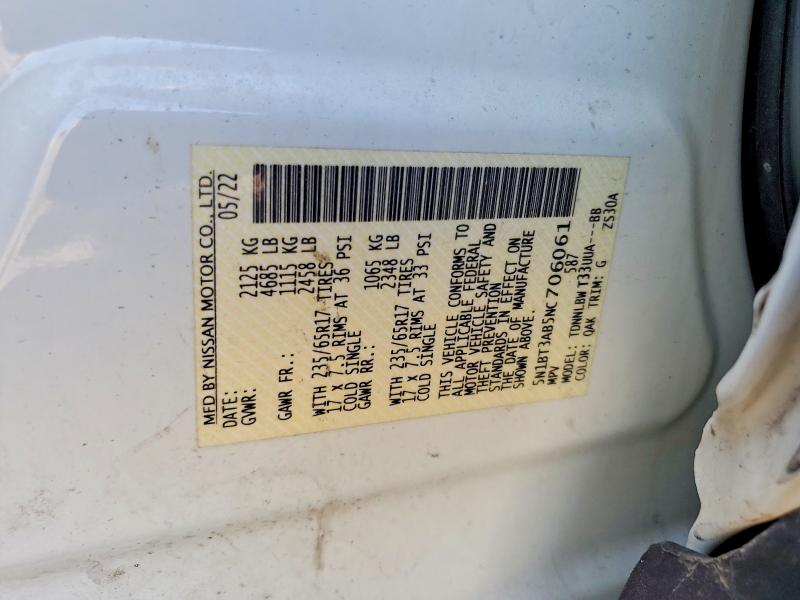 Продаж на аукціоні авто 2022 Nissan Rogue, vin: 5N1BT3AB5NC706061, номер лоту: 55616516
