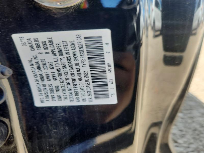 Продажа на аукционе авто 2018 Honda Civic, vin: 2HGFC3A58JH755652, номер лота: 52644606