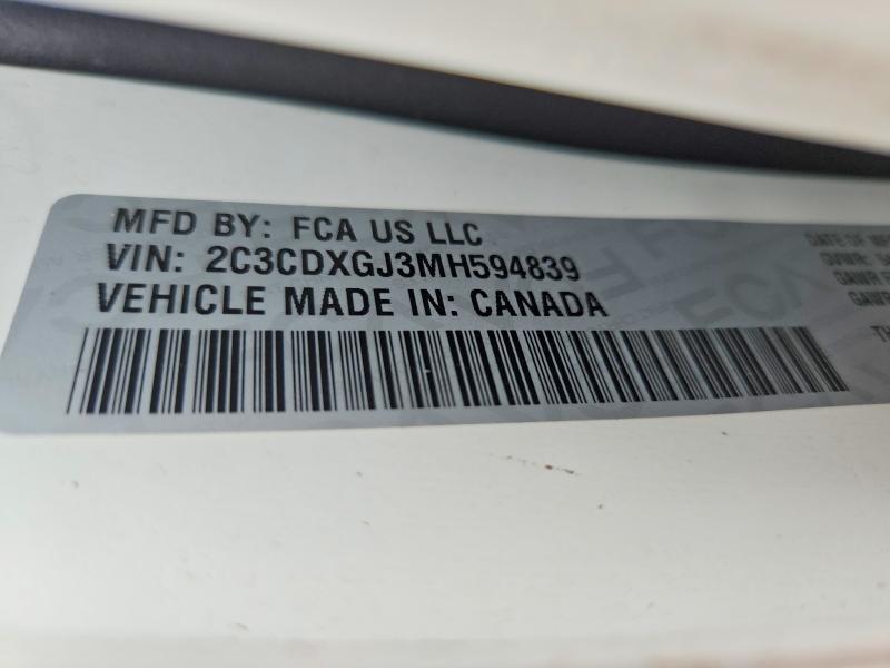 52733466 :رقم المزاد ، 2C3CDXGJ3MH594839 vin ، 2021 Dodge Charger مزاد بيع