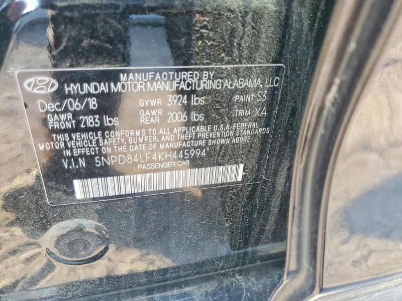 Продажа на аукционе авто 2019 Hyundai Elantra, vin: 5NPD84LF4KH445994, номер лота: 54184566