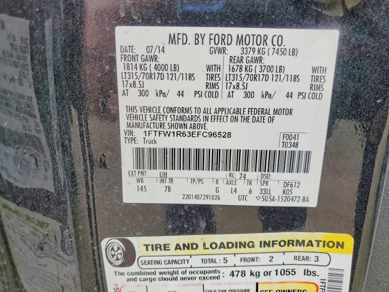 Продажа на аукционе авто 2014 Ford F150, vin: 1FTFW1R63EFC96528, номер лота: 54863686