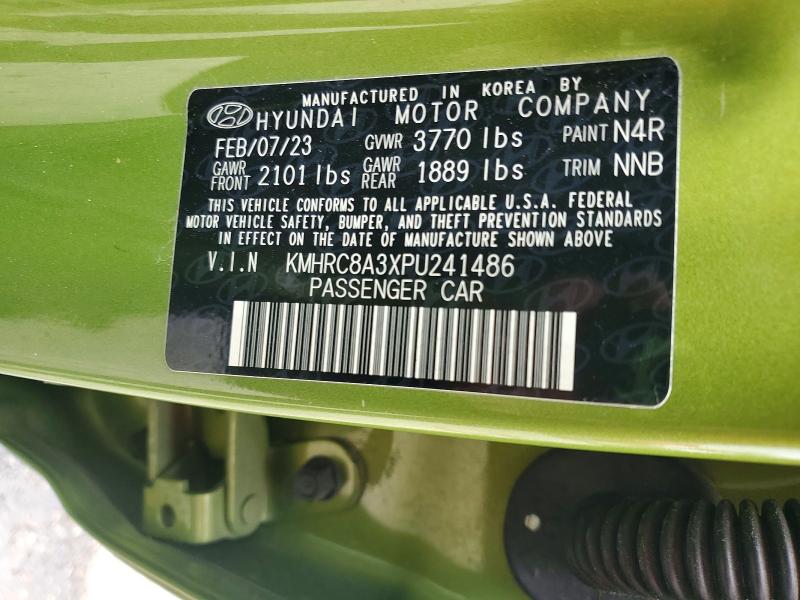 52514846 :رقم المزاد ، KMHRC8A3XPU241486 vin ، 2023 Hyundai Venue مزاد بيع