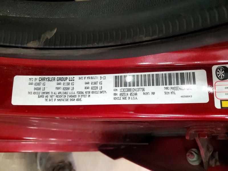 Aukcja sprzedaży 2014 Chrysler 200, vin: 1C3CCBBB1EN137736, numer aukcji: 52131366