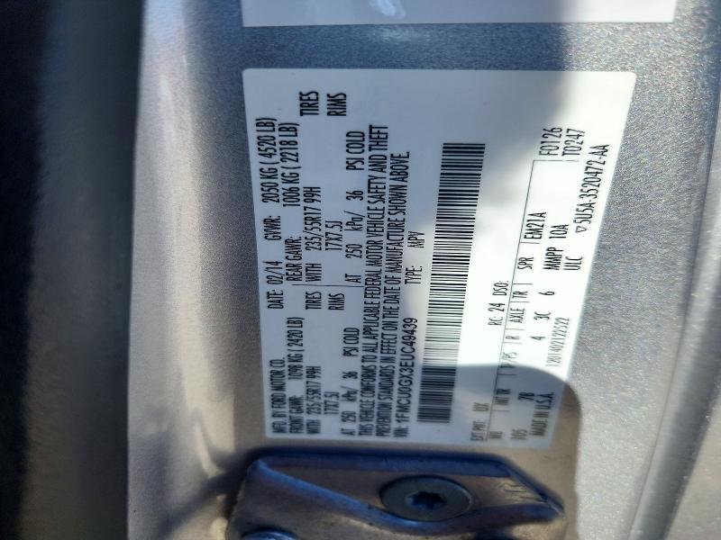 Продаж на аукціоні авто 2014 Ford Escape, vin: 1FMCU0GX3EUC49439, номер лоту: 52078046