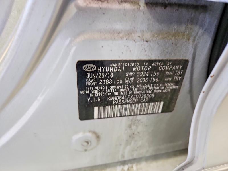 53140416 :رقم المزاد ، KMHD84LFXJU726309 vin ، 2018 Hyundai Elantra مزاد بيع