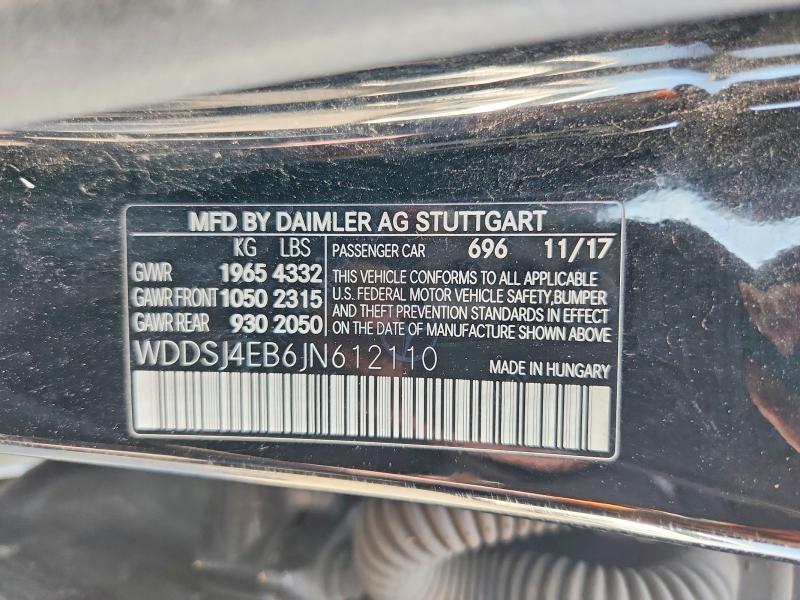 Aukcja sprzedaży 2018 Mercedes Benz Cla, vin: WDDSJ4EB6JN612110, numer aukcji: 52097676