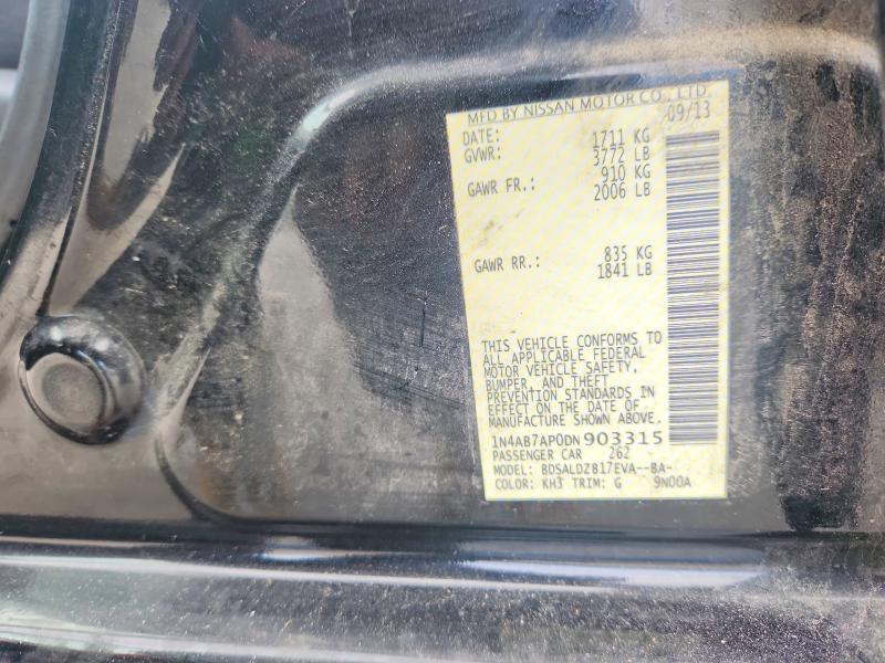 53066886 :رقم المزاد ، 1N4AB7AP0DN903315 vin ، 2013 Nissan Sentra مزاد بيع