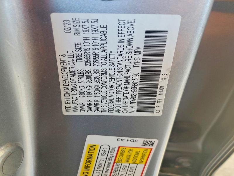 2023 Honda Cr-v მანქანა იყიდება აუქციონზე, vin: 7FARS6H96PE015920, აუქციონის ნომერი: 54655666