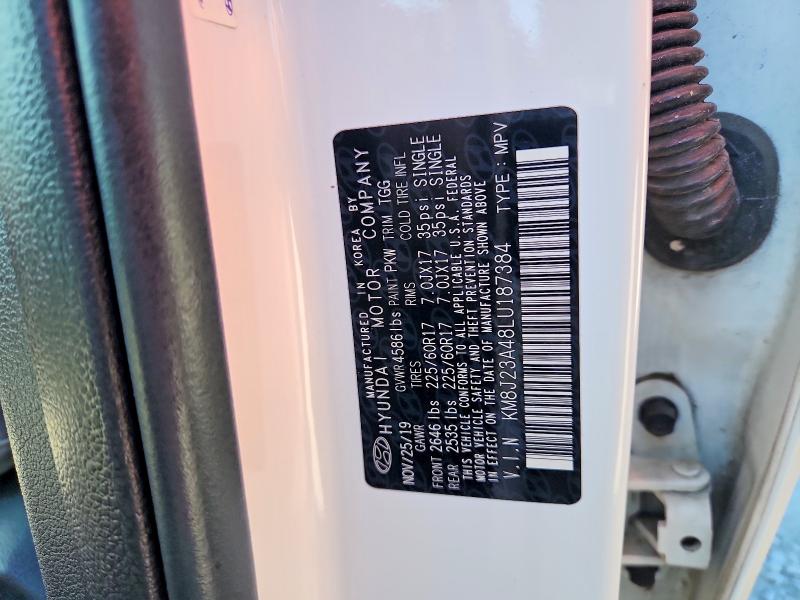 2020 Hyundai Tucson მანქანა იყიდება აუქციონზე, vin: KM8J23A48LU187384, აუქციონის ნომერი: 53386466