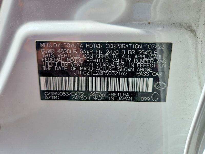 52930906 :رقم المزاد ، JTHGZ1E28P5032162 vin ، 2023 Lexus Is مزاد بيع