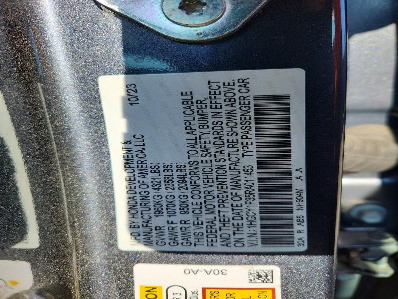 Продаж на аукціоні авто 2024 Honda Accord, vin: 1HGCY1F35RA011453, номер лоту: 55175606