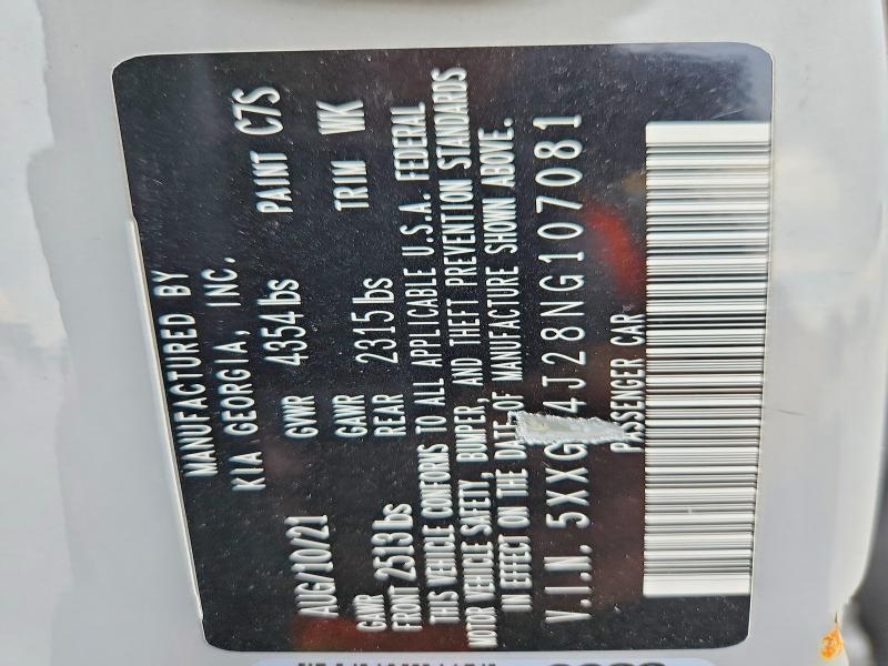 54733716 :رقم المزاد ، 5XXG64J28NG107081 vin ، 2022 Kia K5 مزاد بيع
