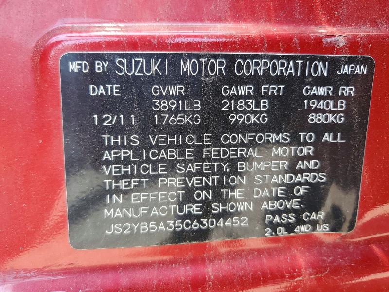 Продажа на аукционе авто 2012 Suzuki Sx4, vin: JS2YB5A35C6304452, номер лота: 78971005