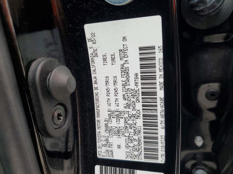 Aukcja sprzedaży 2022 Toyota Tacoma, vin: 3TMAZ5CN5NM179011, numer aukcji: 55601516