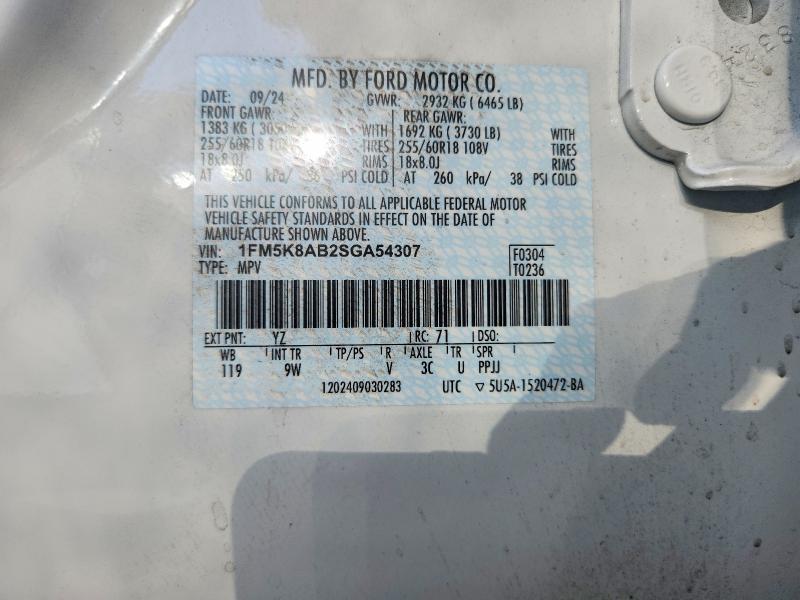 Aukcja sprzedaży 2025 Ford Explorer, vin: 1FM5K8AB2SGA54307, numer aukcji: 55136236