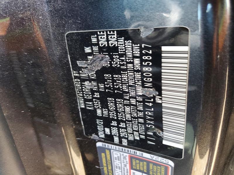 Aukcja sprzedaży 2022 Kia Sorento, vin: 5XYRL4LC6NG085827, numer aukcji: 55612376