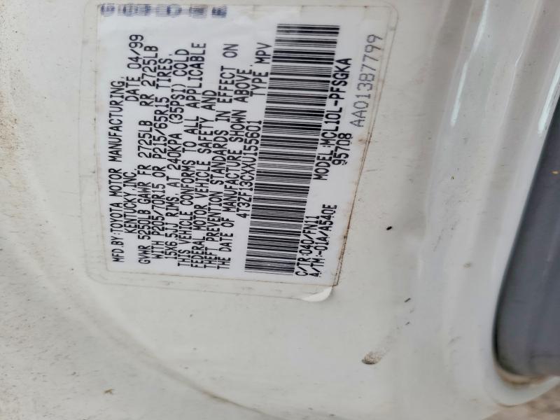 54623996 :رقم المزاد ، 4T3ZF13CXXU155601 vin ، 1999 Toyota Sienna مزاد بيع
