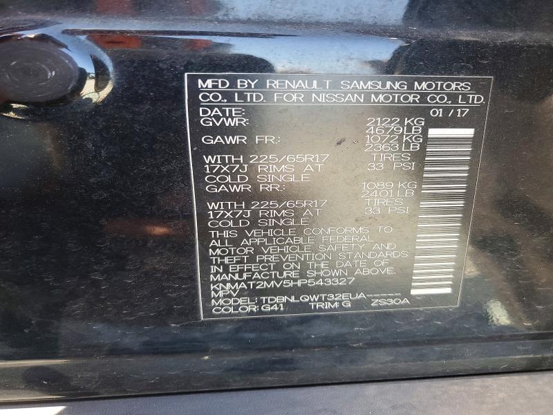 Продаж на аукціоні авто 2017 Nissan Rogue, vin: KNMAT2MV5HP543327, номер лоту: 53889756