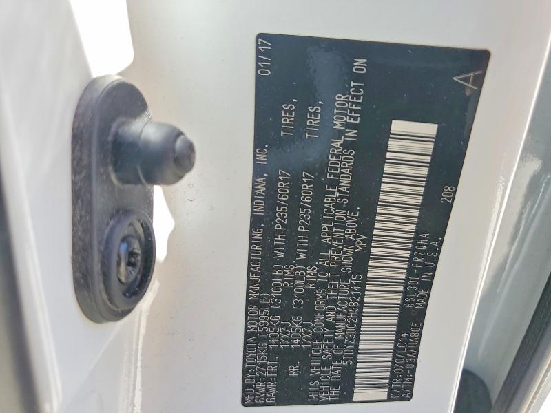 53788906 :رقم المزاد ، 5TDYZ3DC2HS821415 vin ، 2017 Toyota Sienna مزاد بيع