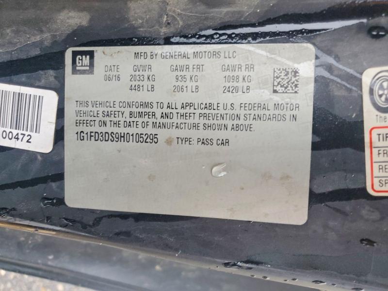 Aukcja sprzedaży 2017 Chevrolet Camaro, vin: 1G1FD3DS9H0105295, numer aukcji: 54504926