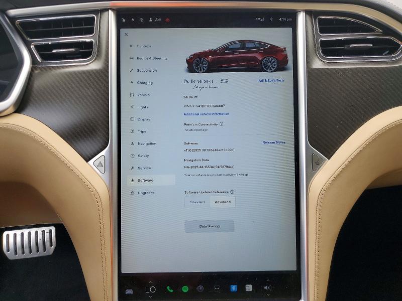 2012 Tesla Model S მანქანა იყიდება აუქციონზე, vin: 5YJSA1DP7CFS00687, აუქციონის ნომერი: 53662936