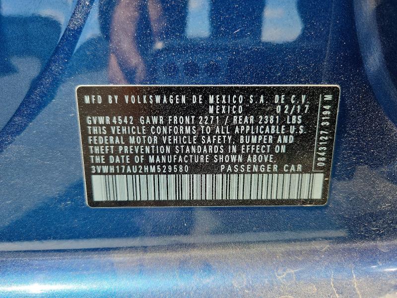 Продажа на аукционе авто 2017 Volkswagen Golf Alltrack, vin: 3VWH17AU2HM529580, номер лота: 55219386