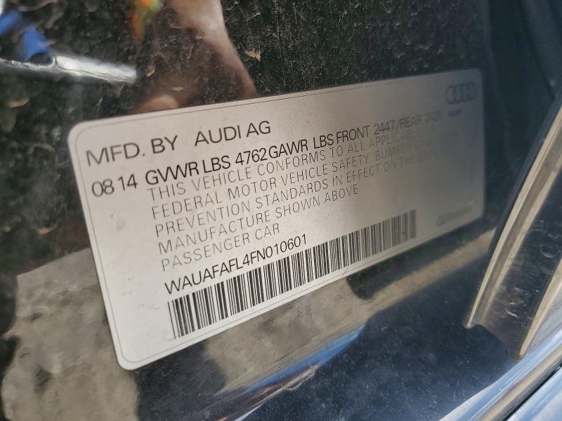 2015 Audi A4 მანქანა იყიდება აუქციონზე, vin: WAUAFAFL4FN010601, აუქციონის ნომერი: 54918046