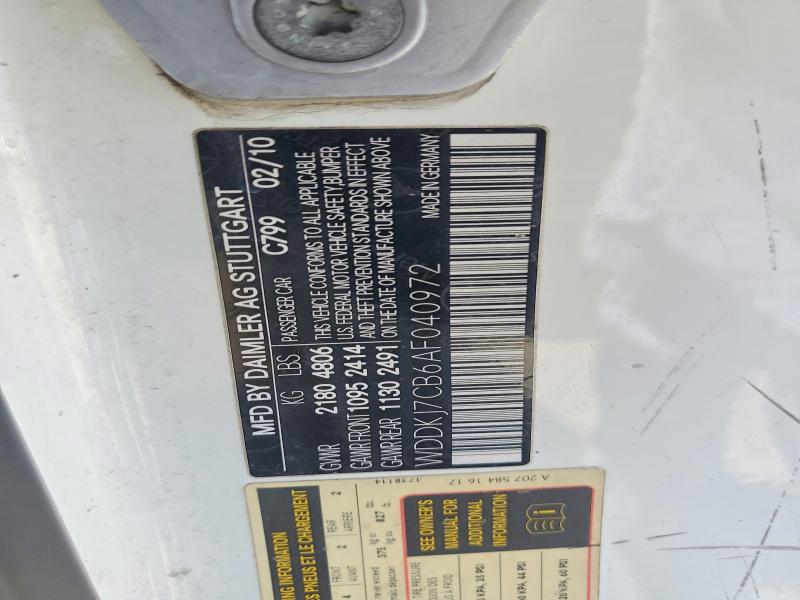 Aukcja sprzedaży 2010 Mercedes-benz E, vin: WDDKJ7CB6AF040972, numer aukcji: 54730076