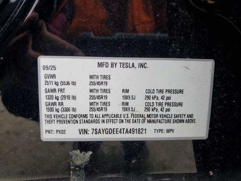 54684186 :رقم المزاد ، 7SAYGDEE4TA491821 vin ، 2026 Tesla Model Y مزاد بيع