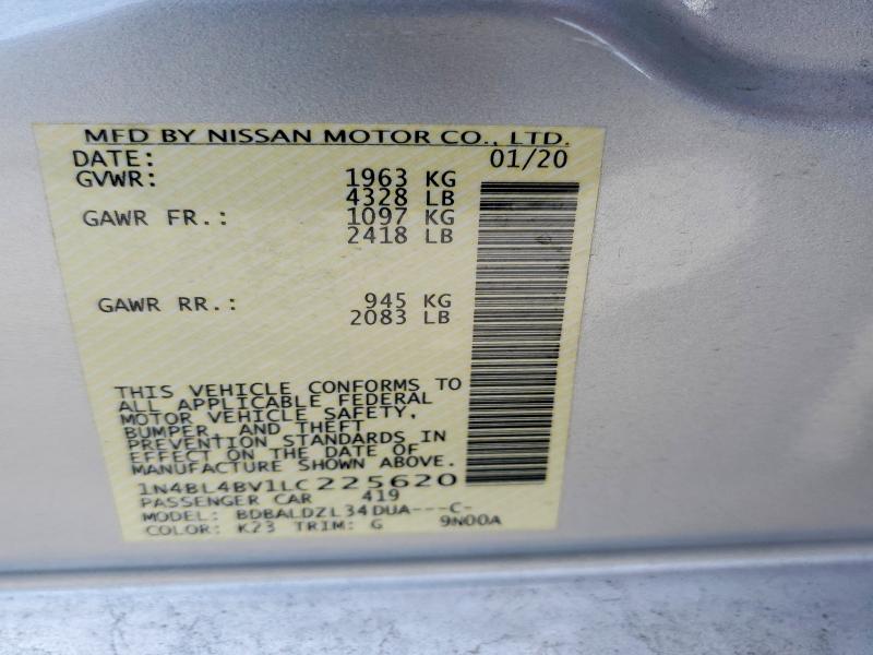 Продажа на аукционе авто 2020 Nissan Altima, vin: 1N4BL4BV1LC225620, номер лота: 51540406