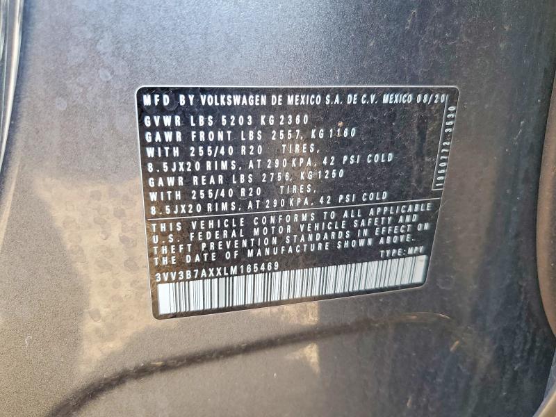 Aukcja sprzedaży 2020 Volkswagen Tiguan, vin: 3VV3B7AXXLM165469, numer aukcji: 51915456