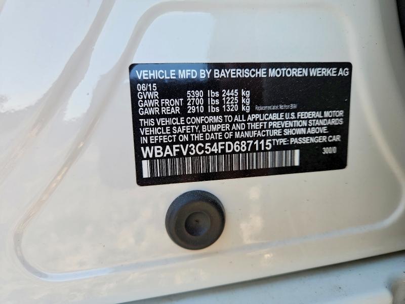 Aukcja sprzedaży 2015 Bmw 535, vin: WBAFV3C54FD687115, numer aukcji: 53612276