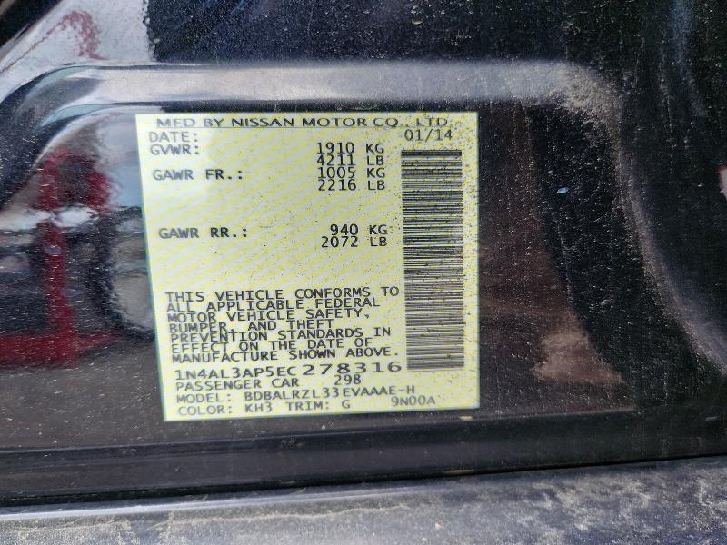 Продажа на аукционе авто 2014 Nissan Altima, vin: 1N4AL3AP5EC278316, номер лота: 55092976