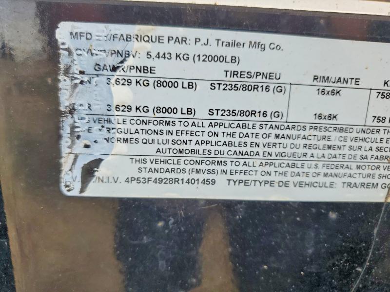51288136 :رقم المزاد ، 4P53F4928R1401459 vin ، 2024 Pj Other مزاد بيع