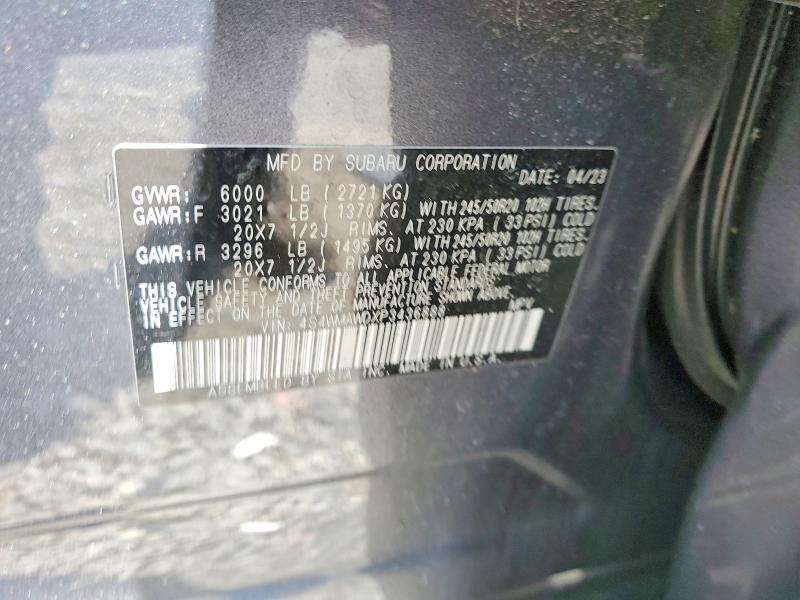 Продажа на аукционе авто 2023 Subaru Ascent, vin: 4S4WMAWDXP3436888, номер лота: 52382366