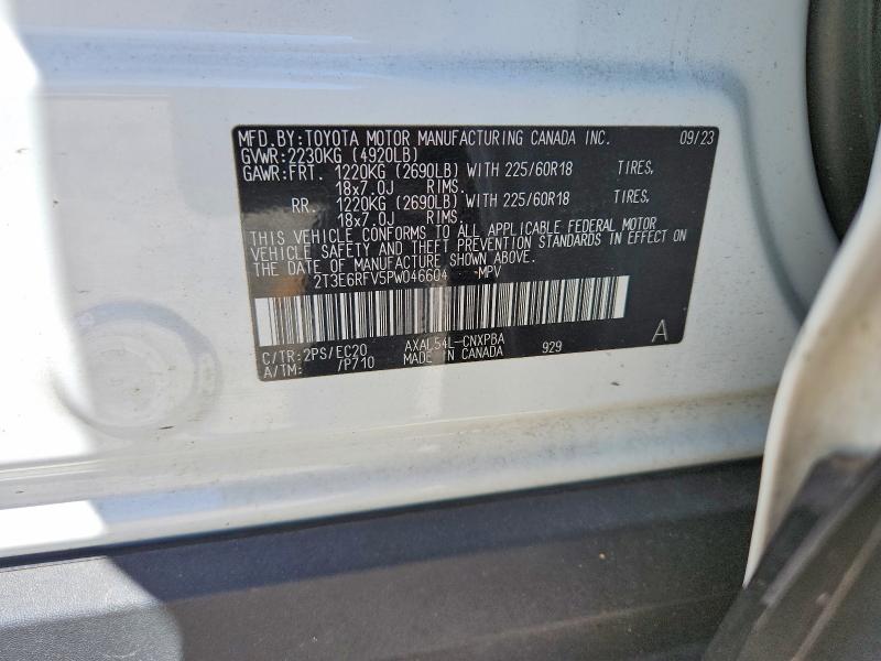 2023 Toyota Rav4 მანქანა იყიდება აუქციონზე, vin: 2T3E6RFV5PW046604, აუქციონის ნომერი: 54302326