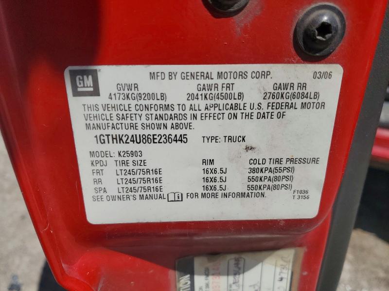 2006 Gmc Sierra მანქანა იყიდება აუქციონზე, vin: 1GTHK24U86E236445, აუქციონის ნომერი: 52859916